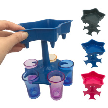 wholesale plastic star shape party bar 5 shot glass drinks dispenser and holder